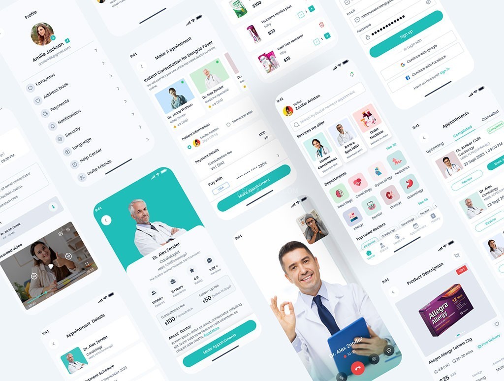 高端在线医疗问诊药房App UI套件